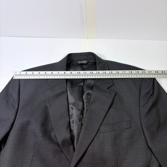 Jos. A. Bank Suit Jacket Mens 46R Charcoal Excellent 100% Wool Two Button - Picture 5 of 8